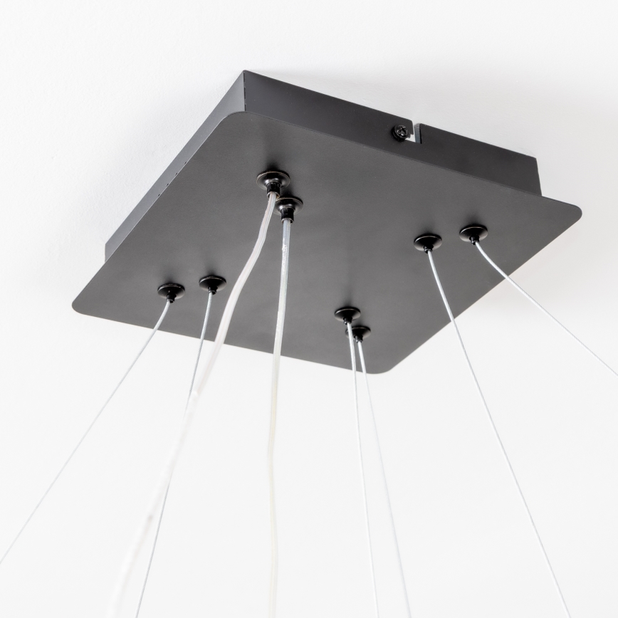 Brilagi - dimmbare LED-Pendelleuchte an Stahlseil FALCON SLIM LED/78W/230V 3000-6500K 50x50 cm schwarz + Fernbedienung