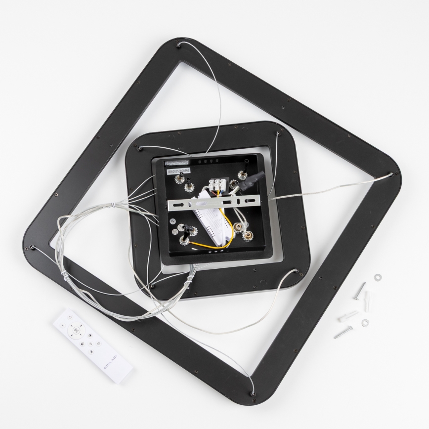 Brilagi - dimmbare LED-Pendelleuchte an Stahlseil FALCON SLIM LED/78W/230V 3000-6500K 50x50 cm schwarz + Fernbedienung