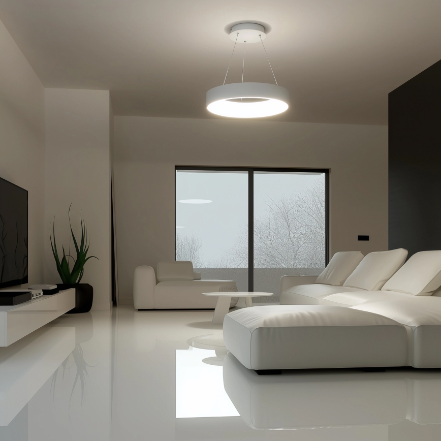 Brilagi - LED-dimmbare Hängeleuchte an Seil FALCON LED/40W/230V 3000-6500K Ø 45 cm weiß + Fernbedienung