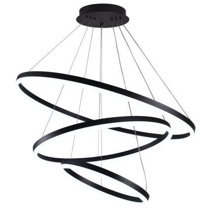 Brilagi - LED-dimmbare Hängeleuchte mit Kabelabhängung CIRCLE LED/125W/230V 3000-6500K Ø 80 cm schwarz + Fernbedienung