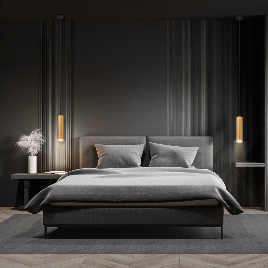 Brilagi - LED RGBW dimmbare Hängeleuchte mit Seilabhängung SELE 1xGU10/4,8W/230V 3000K schwarz/gold + Fernbedienung