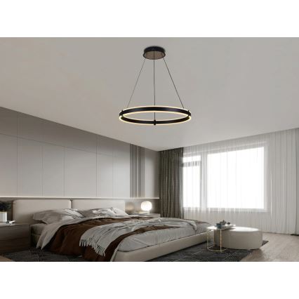 Brilagi - LED-dimmbare Pendelleuchte an Kabel CIRCLE LED/85W/230V 3000-6500K Ø 60 cm schwarz/gold + Fernbedienung