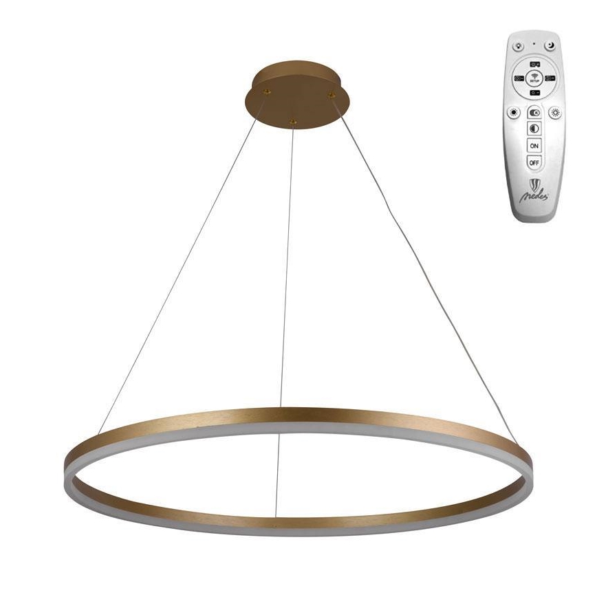 Brilagi - LED-dimmbare Pendelleuchte an Kabel CIRCLE LED/55W/230V 3000-6500K Ø 80 cm gold + Fernbedienung