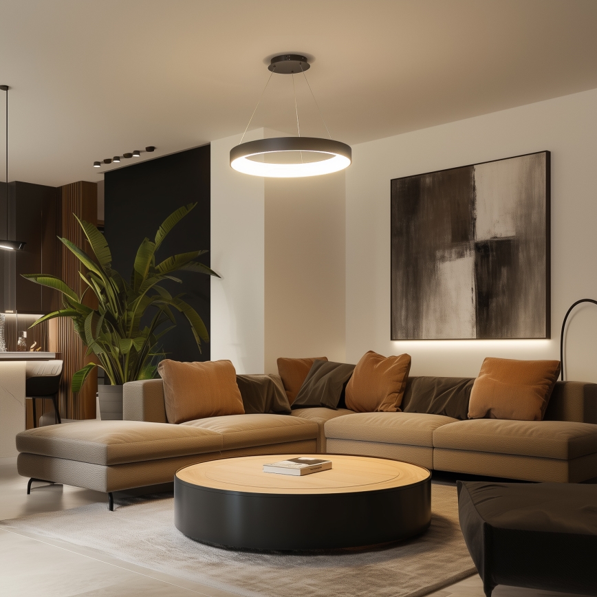 Brilagi - LED-dimmbare Pendelleuchte FALCON II LED/99W/230V 3000–6500K Ø 60 cm schwarz + Fernbedienung