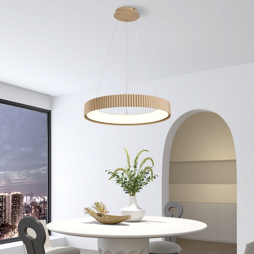 Brilagi - LED-dimmbare Seilpendelleuchte FALCON MODERN LED/54W/230V 3000-6500K Ø 60 cm beige + Fernbedienung