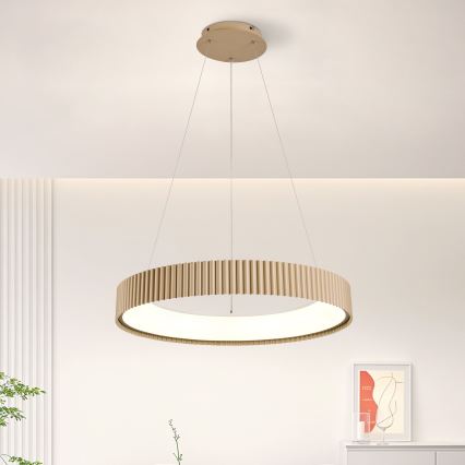 Brilagi - LED-dimmbare Seilpendelleuchte FALCON MODERN LED/54W/230V 3000-6500K Ø 60 cm beige + Fernbedienung