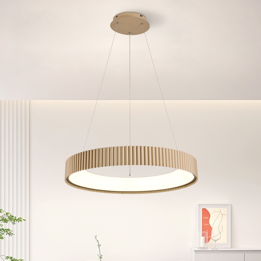 Brilagi - LED-dimmbare Seilpendelleuchte FALCON MODERN LED/54W/230V 3000-6500K Ø 60 cm beige + Fernbedienung