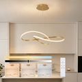 Brilagi - LED-dimmbare Pendelleuchte mit Seilaufhängung INFINITY LED/80W/230V 3000-6000K 80x80 cm goldfarben + Fernbedienung