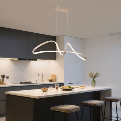 Brilagi - dimmbare LED-Pendelleuchte an Seil TWISTER LED/60W/230V 3000-6000K beige + Fernbedienung