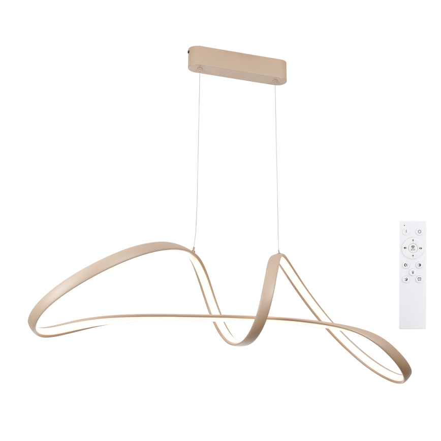 Brilagi - dimmbare LED-Pendelleuchte an Seil TWISTER LED/60W/230V 3000-6000K beige + Fernbedienung