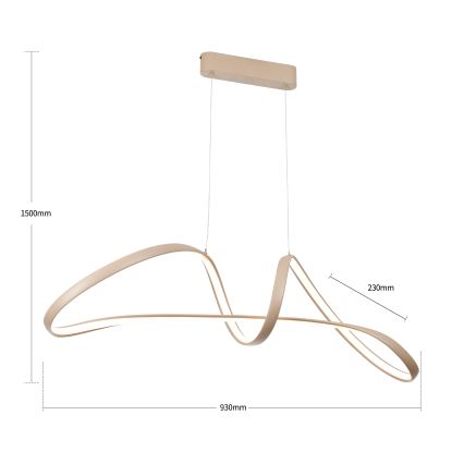 Brilagi - dimmbare LED-Pendelleuchte an Seil TWISTER LED/60W/230V 3000-6000K beige + Fernbedienung