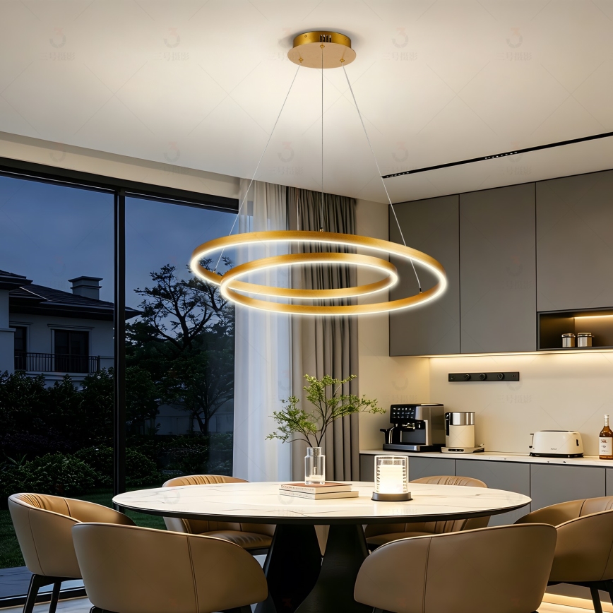 Brilagi - LED-dimmbare Pendelleuchte an Kabel TWISTER LED/75W/230V 3000-6000K Ø 70 cm goldfarben + Fernbedienung