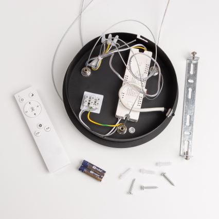 Brilagi - Dimmbare LED-Hängeleuchte mit Seilaufhängung FALCON LED/80W/230V 3000-6500K Ø 60 cm schwarz + Fernbedienung