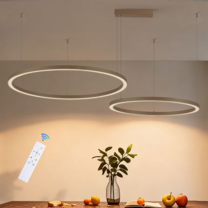 Brilagi - LED-dimmbarer Pendelleuchter PORTOFINO LED/98W/230V 3000–6000K beige + Fernbedienung