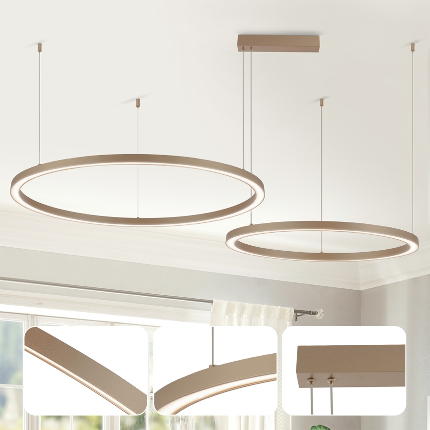 Brilagi - LED-dimmbarer Pendelleuchter PORTOFINO LED/98W/230V 3000–6000K beige + Fernbedienung