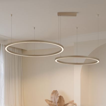 Brilagi - LED-dimmbarer Pendelleuchter PORTOFINO LED/98W/230V 3000–6000K beige + Fernbedienung