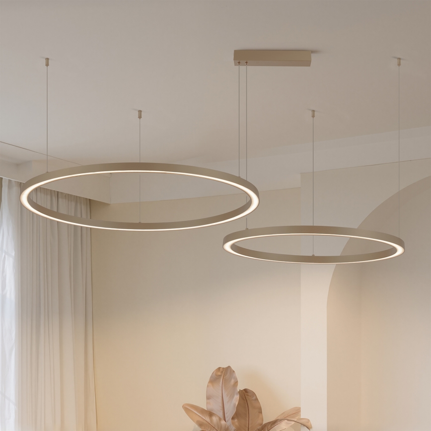 Brilagi - LED-dimmbarer Pendelleuchter PORTOFINO LED/98W/230V 3000–6000K beige + Fernbedienung