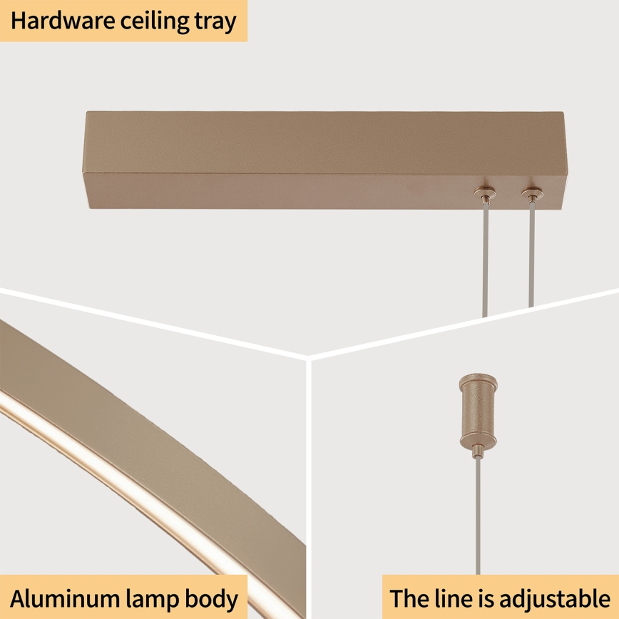 Brilagi - LED-dimmbarer Pendelleuchter PORTOFINO LED/98W/230V 3000–6000K beige + Fernbedienung