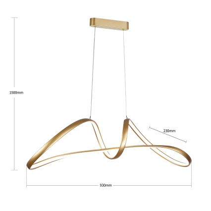 Brilagi - LED dimmbare Pendelleuchte an Kabel TWISTER LED/60W/230V 3000-6000K goldfarben + Fernbedienung