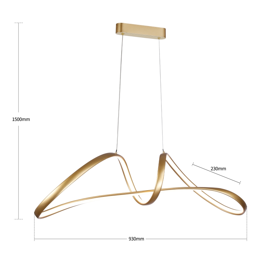Brilagi - LED dimmbare Pendelleuchte an Kabel TWISTER LED/60W/230V 3000-6000K goldfarben + Fernbedienung