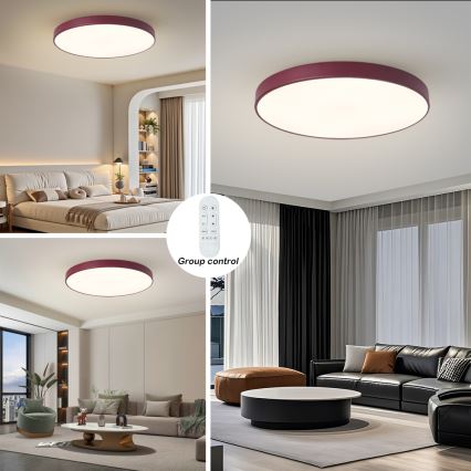 Brilagi - Dimmbare LED-Poolleuchte POOL SMART LED/100W/230V Ø 80 cm Wi‑Fi Tuya + Fernbedienung burgunderrot