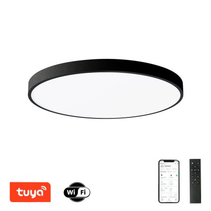 Brilagi - dimmbare LED-Deckenleuchte POOL SMART LED/100W/230V 3000-6000K Ø 80 cm Wi-Fi Tuya schwarz + Fernbedienung