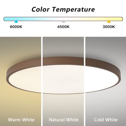 Brilagi - Dimmbare LED-Leuchte POOL SMART LED/100W/230V Ø 80 cm Wi-Fi Tuya + Fernbedienung braun