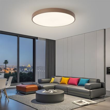 Brilagi - Dimmbare LED-Leuchte POOL SMART LED/100W/230V Ø 80 cm Wi-Fi Tuya + Fernbedienung braun