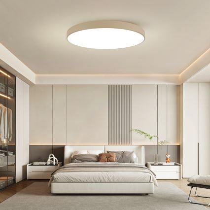 Brilagi - LED-dimmbare Deckenleuchte POOL SMART LED/128W/230V 3000-6000K 100 cm beige Wi-Fi Tuya + Fernbedienung