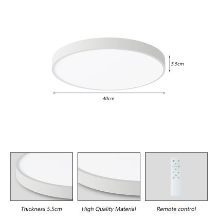 Brilagi - LED-dimmbare Deckenleuchte POOL SMART LED/48W/230V 40 cm 3000-6000K Wi-Fi Tuya + Fernbedienung weiß