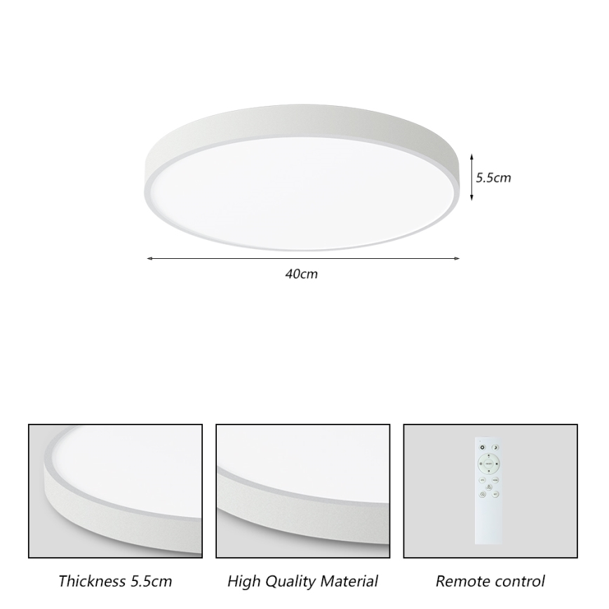 Brilagi - LED-dimmbare Deckenleuchte POOL SMART LED/48W/230V 40 cm 3000-6000K Wi-Fi Tuya + Fernbedienung weiß