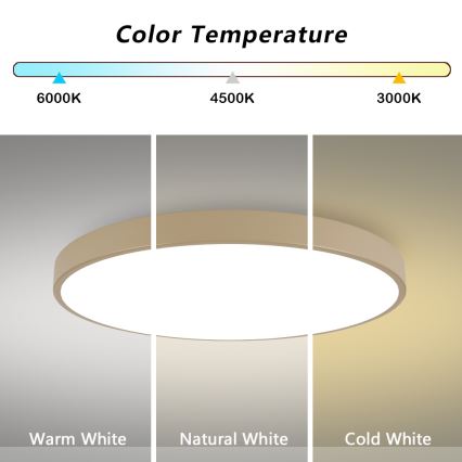 Brilagi - LED dimmbare Deckenleuchte POOL SMART LED/128W/230V 3000-6000K 100 cm beige Wi-Fi Tuya + Fernbedienung