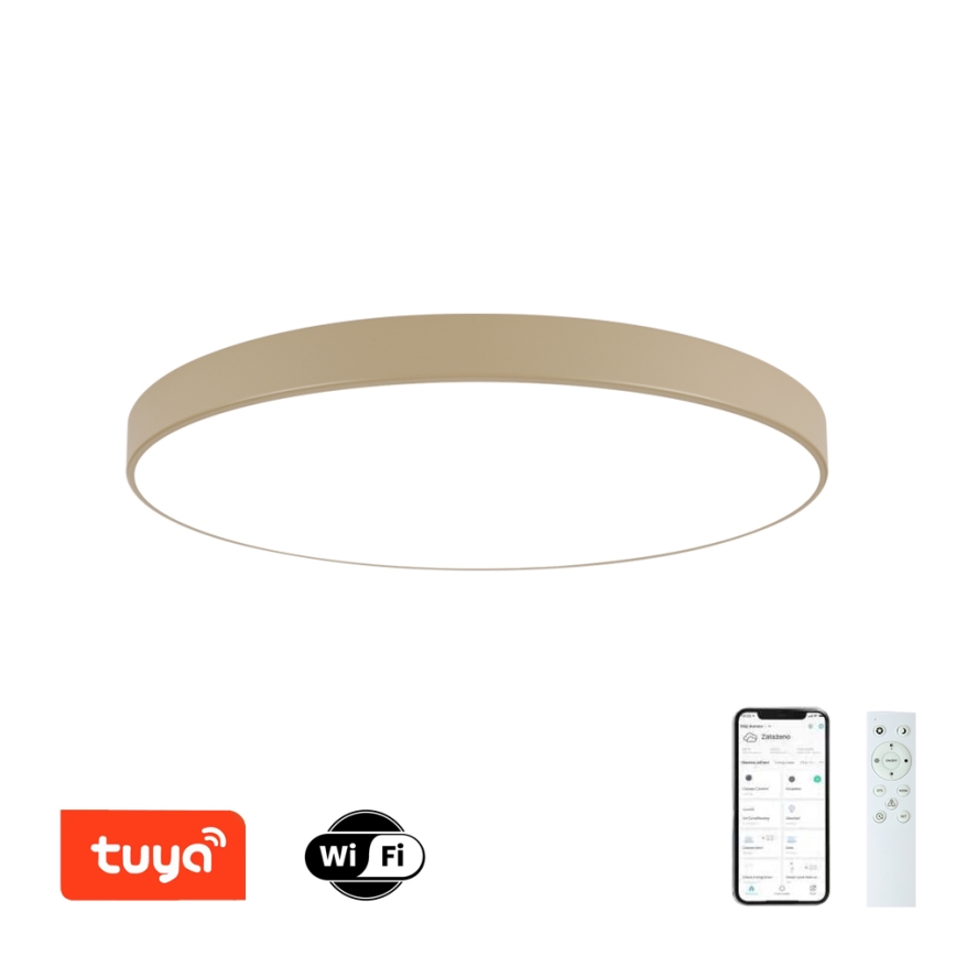 Brilagi - LED dimmbare Deckenleuchte POOL SMART LED/128W/230V 3000-6000K 100 cm beige Wi-Fi Tuya + Fernbedienung