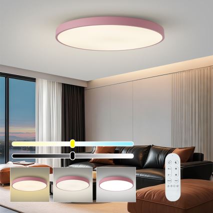 Brilagi - Dimmbare LED-Leuchte POOL SMART LED/128W/230V Ø 100 cm 3000-6000K Wi-Fi Tuya + Fernbedienung rosa