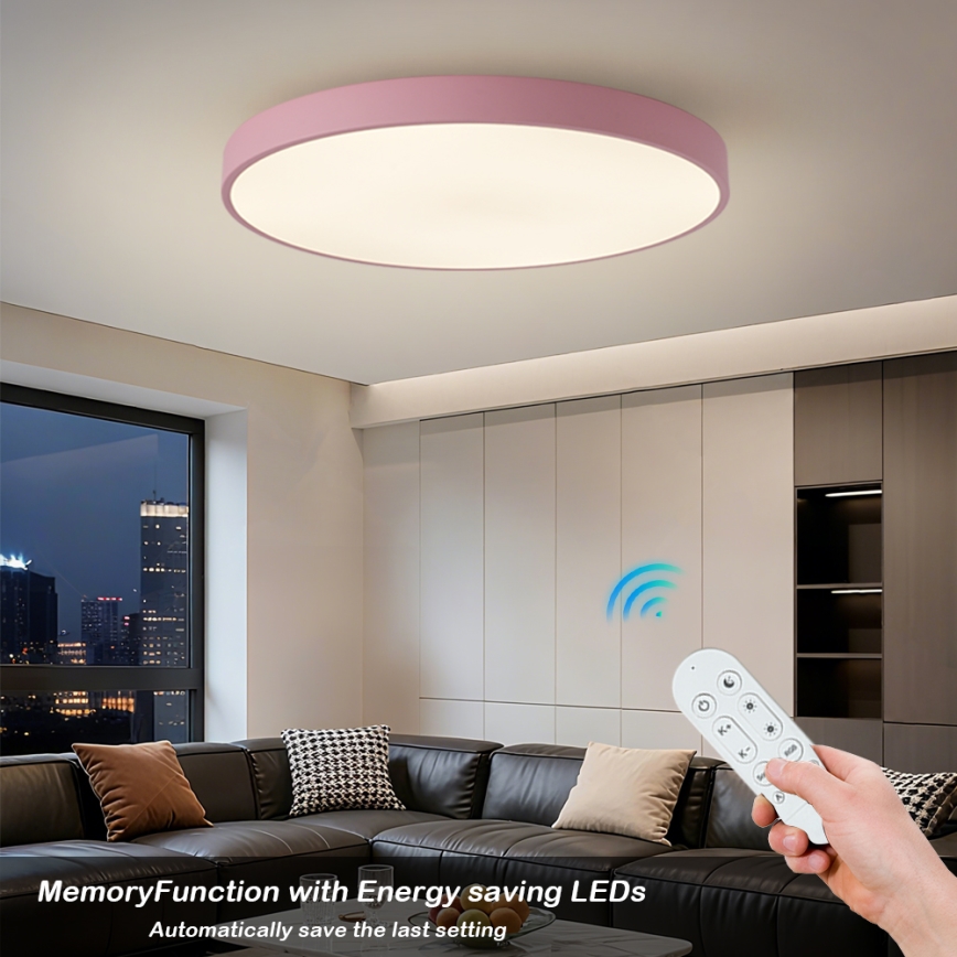Brilagi - Dimmbare LED-Leuchte POOL SMART LED/128W/230V Ø 100 cm 3000-6000K Wi-Fi Tuya + Fernbedienung rosa