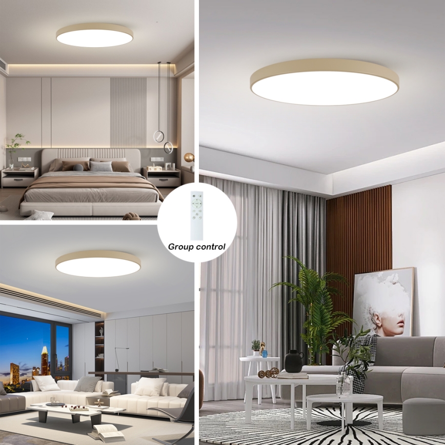 Brilagi - Dimmbare LED-Deckenleuchte POOL SMART LED/180W/230V 3000-6000K 120 cm beige Wi-Fi Tuya + Fernbedienung