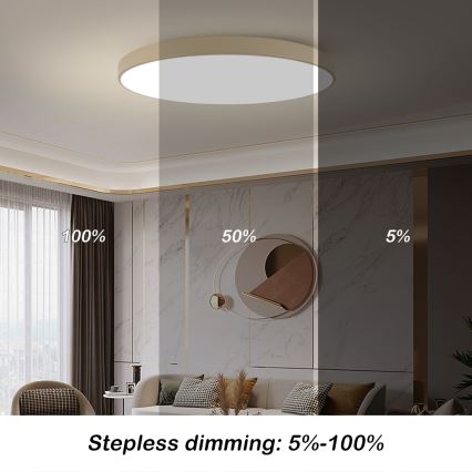 Brilagi - Dimmbare LED-Deckenleuchte POOL SMART LED/180W/230V 3000-6000K 120 cm beige Wi-Fi Tuya + Fernbedienung