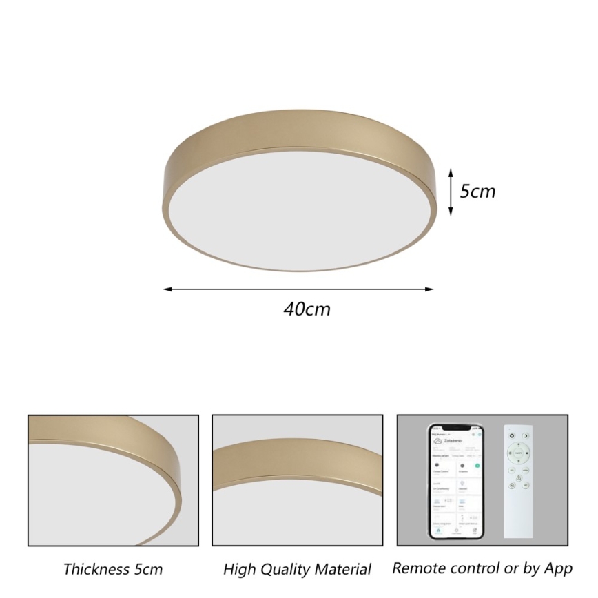 Brilagi - Dimmbare LED-Deckenleuchte POOL SMART LED/48W/230V 3000–6000K Ø 40 cm Wi-Fi Tuya + Fernbedienung