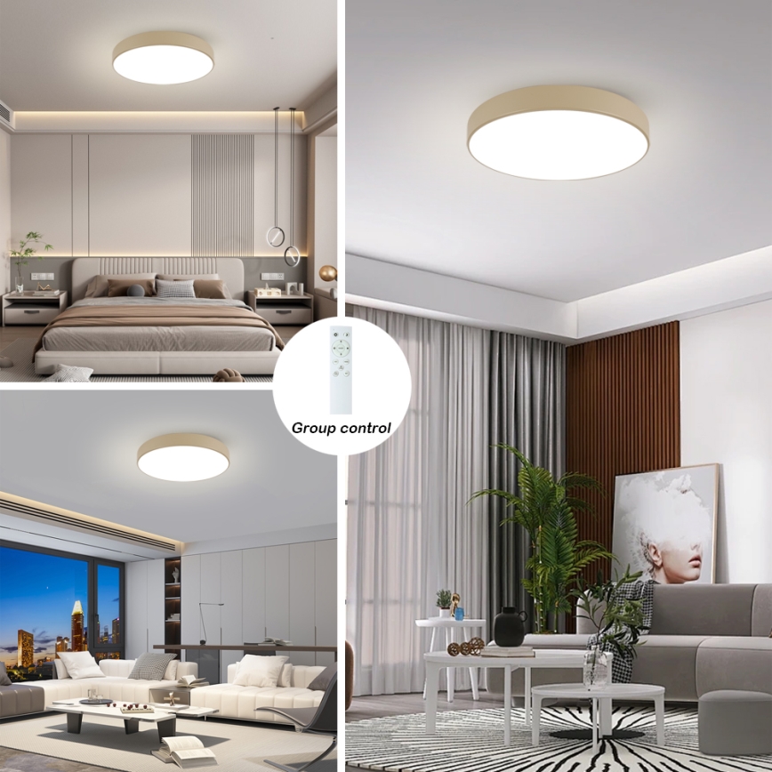 Brilagi - LED-dimmbare Deckenleuchte POOL SMART LED/100W/230V 3000-6000K 80 cm beige Wi-Fi Tuya + Fernbedienung
