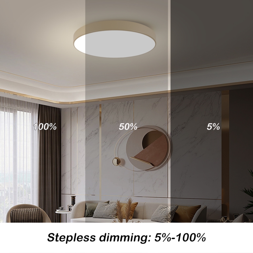 Brilagi - LED-dimmbare Deckenleuchte POOL SMART LED/100W/230V 3000-6000K 80 cm beige Wi-Fi Tuya + Fernbedienung
