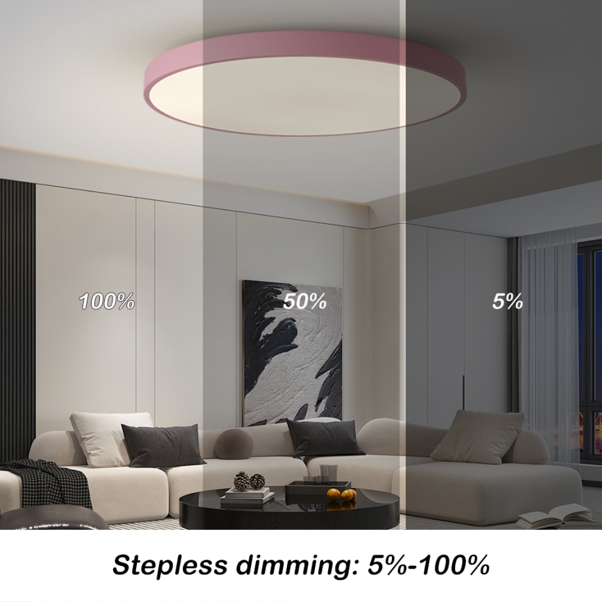 Brilagi - dimmbare LED-Leuchte POOL SMART LED/128W/230V Ø 100 cm Wi-Fi Tuya + Fernbedienung rosa