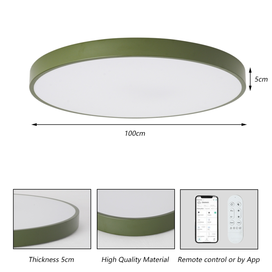 Brilagi - dimmbare LED-Poolleuchte POOL SMART LED/128W/230V Ø 100 cm 3000–6000 K Wi‑Fi Tuya + Fernbedienung, grün