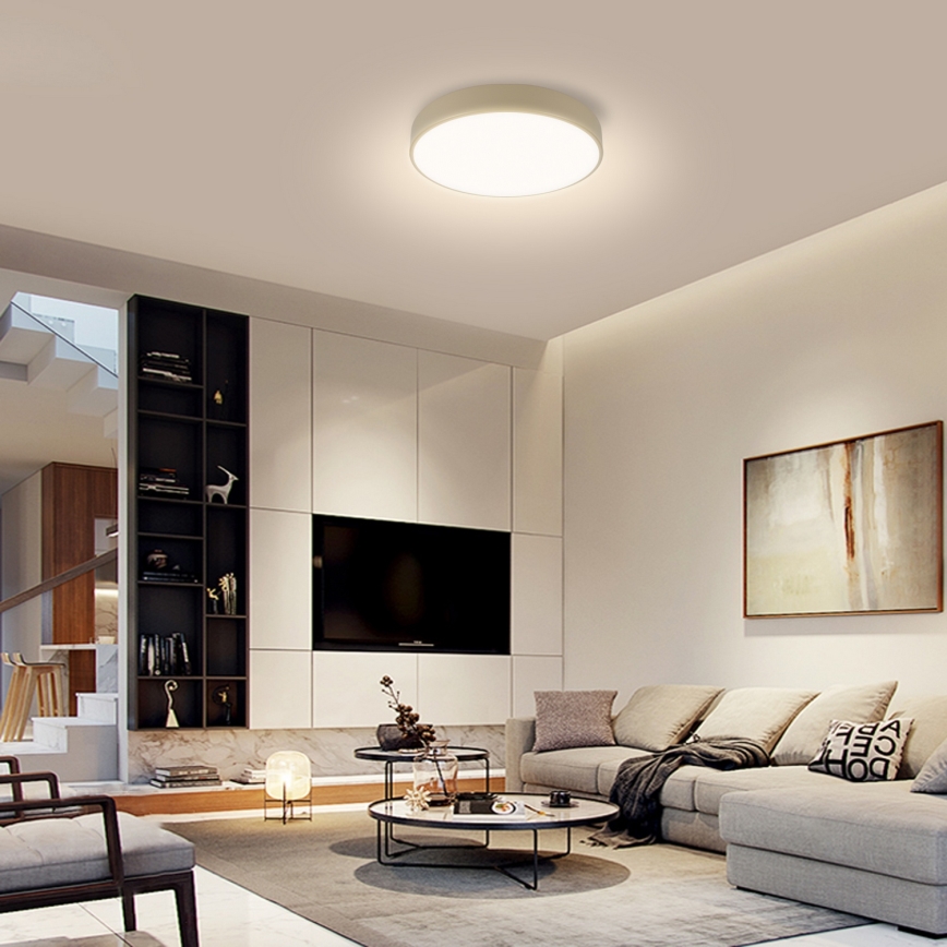 Brilagi - LED-dimmbare Deckenleuchte POOL LED/36W/230V 3000-6000K Ø 30 cm beige + Fernbedienung