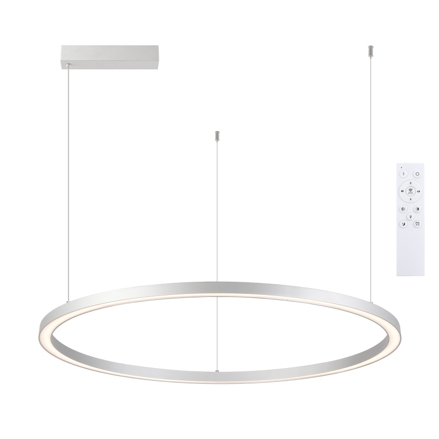 Brilagi - LED-dimmbare Seil-Pendelleuchte PORTOFINO LED/98W/230V 3000-6000K silber + Fernbedienung