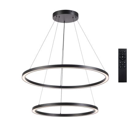 Brilagi - LED-dimmbare Pendelleuchte an Stahlseil PORTOFINO LED/98W/230V 3000-6000K Ø 80 cm schwarz + Fernbedienung