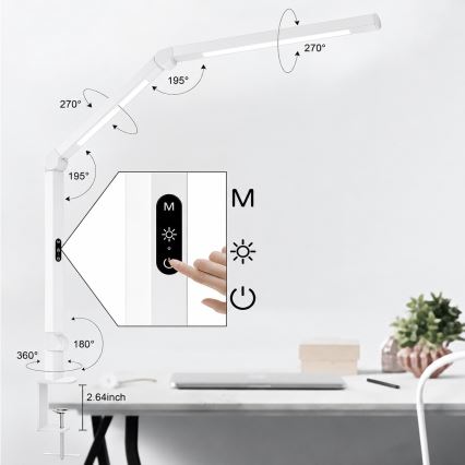 Brilagi - VARIO LED-Tischlampe, dimmbar, mit Touch-Bedienung, flexibel, LED/12W/230V, 3000/4000/5000/6500K, CRI 92, weiß