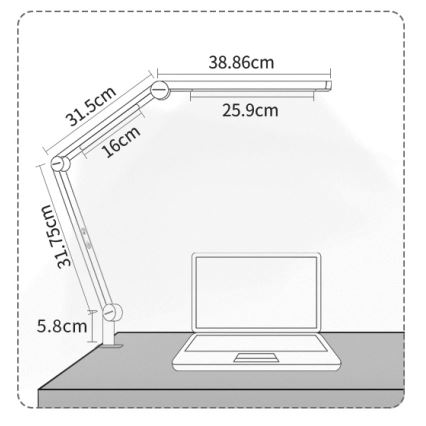 Brilagi - VARIO LED-Tischlampe, dimmbar, mit Touch-Bedienung, flexibel, LED/12W/230V, 3000/4000/5000/6500K, CRI 92, weiß