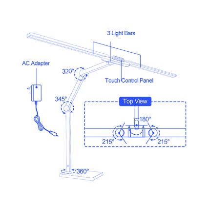 Brilagi - VARIO LED Touch-Tischlampe, dimmbar, LED/24W/230V 3000-6500K CRI 92 weiß