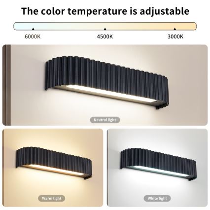 BRILAGI - LED dimmbare Wandleuchte FALCON MODERN LED/14W/230V 3000-6000K 40 cm schwarz + Fernbedienung