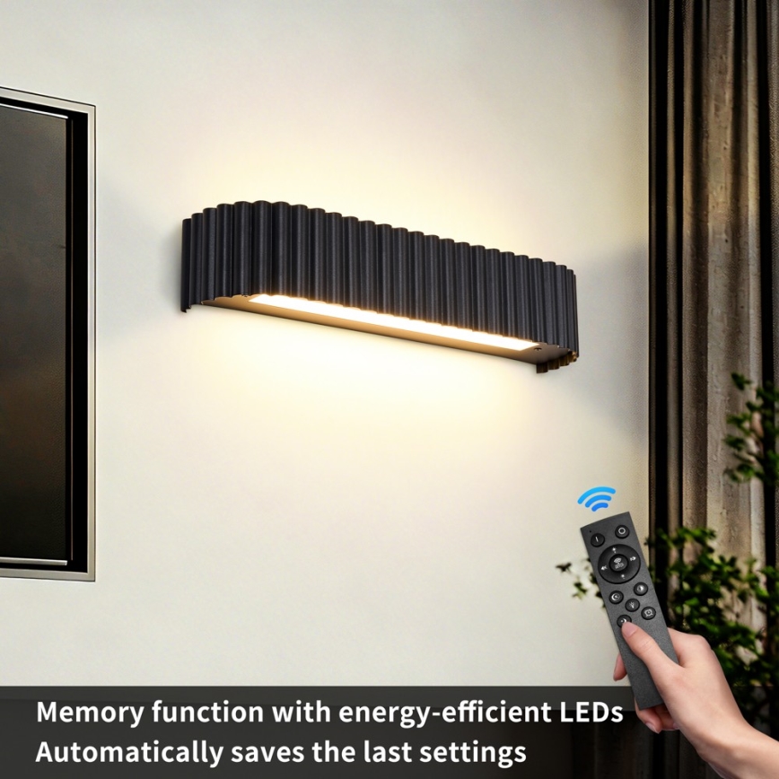BRILAGI - LED dimmbare Wandleuchte FALCON MODERN LED/14W/230V 3000-6000K 40 cm schwarz + Fernbedienung